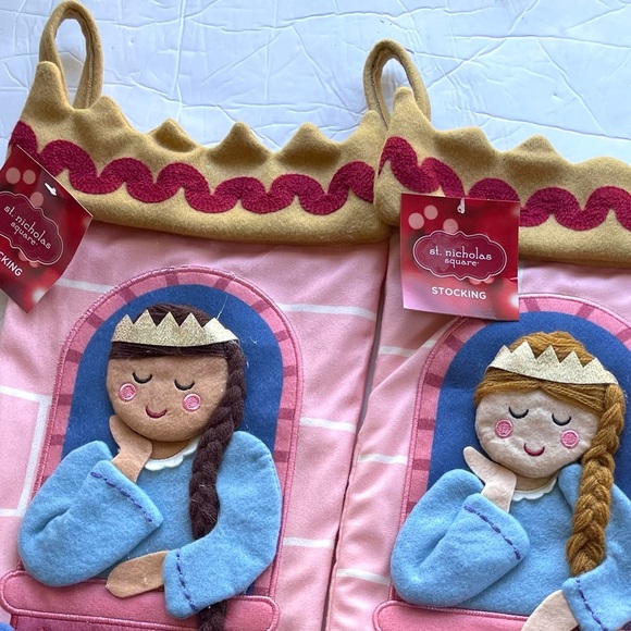 2 Pieces Christmas Stocking Felt Princess - Picture 2 of 7